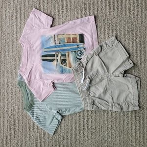 Summer set of Carter's t-shirts and shorts, size 18m